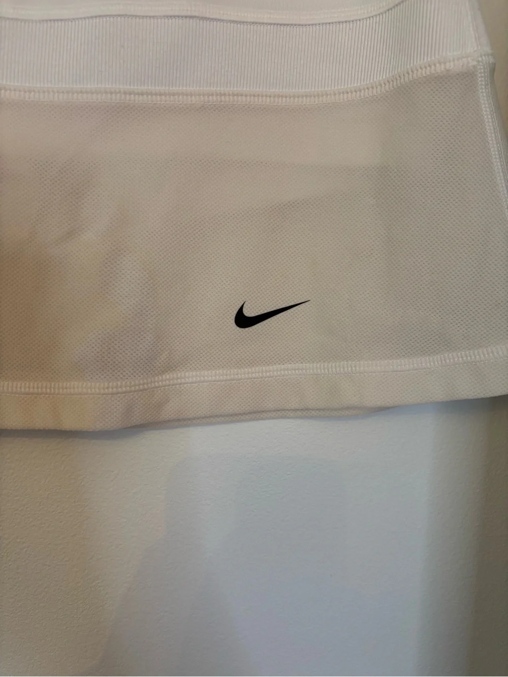 Nike White Mini Athletic Skirt with Black Swoosh